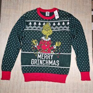 Dr. Seuss The Grinch Pullover Sweater Size Large Merry Grinchmas Long Sleeve